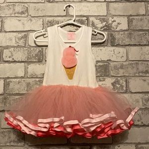 Mud Pie White Pink Tulle Ice Cream Dress
